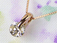 K18PG一粒ダイヤモンド
              プチネックレス　0.30ct