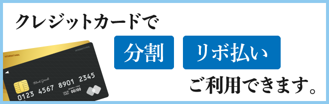 クレジットカードで分割・リボ払いご利用できます。